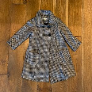 Black & white herringbone coat